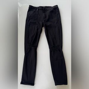 Paige Black Distressed Skinny Jeans – Size 30